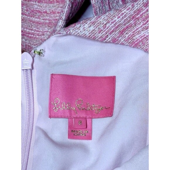 LILLY PULITZER~Catie Shift Dress Resort Pink Tropics Resort Boucle~Size 8~ $278 - Picture 15 of 16